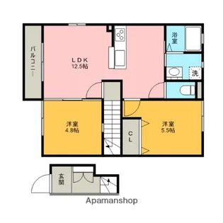 ウィンディアA【2階】の間取り