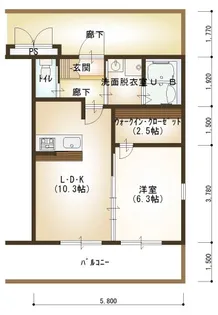 ルネス アスカ【1階】の間取り