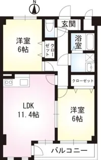 ロハス ヴィラ ケイ 2号館【1階】の間取り