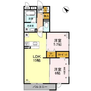 クレードルわかば【2階】の間取り