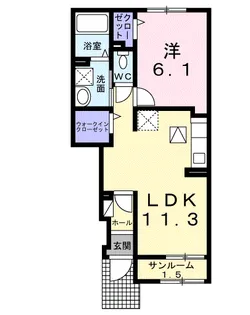 グレイスMU【1階】の間取り
