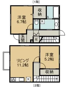 埼玉県川越市小仙波町2丁目【タウンハウス】の間取り