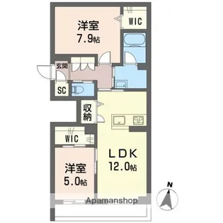 グランモンターニュ【2階】の間取り