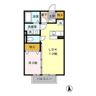 ベルデュール(F)【2階】の間取り