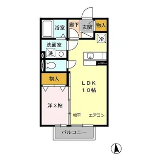 ベルデュール(F)【2階】の間取り