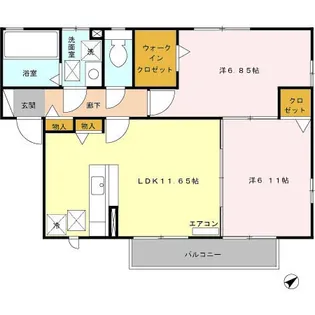 メゾン・ルアー 2棟【1階】の間取り