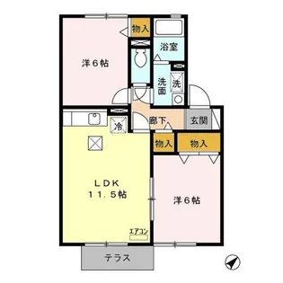 レディアガーデン【1階】の間取り