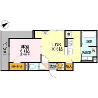 ビーネ北坂戸【2階】の間取り
