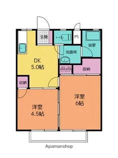 パナハイツ秋山B【1階】の間取り