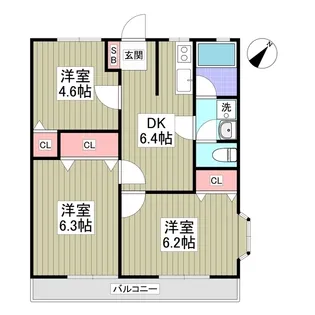 西門前パナハイツ【1階】の間取り