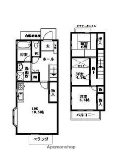 埼玉県坂戸市にっさい花みず木6丁目【テラスハウス】の間取り