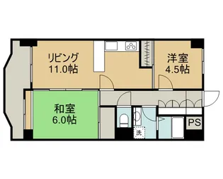 かさまビル9【2階】の間取り