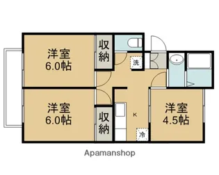 ジュネスハウス鶴ヶ島【2階】の間取り