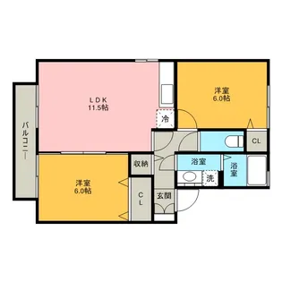 ハイカムール・シアン【2階】の間取り