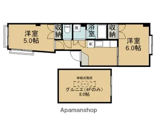 ロイヤルハイツ【4階】の間取り