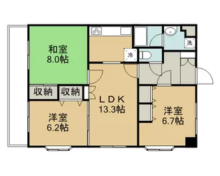 ガーデンスクエア北坂戸【5階】の間取り