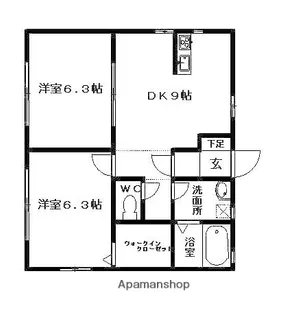 カルム・ハイツ【1階】の間取り