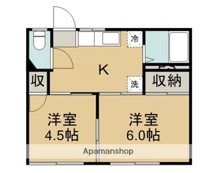 埼玉県鶴ヶ島市大字鶴ヶ丘【アパート】の間取り