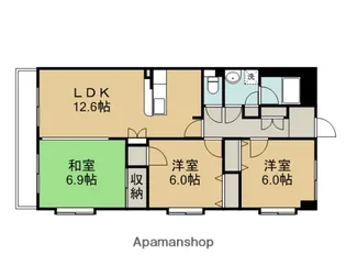 ウィングタワーズ【5階】の間取り