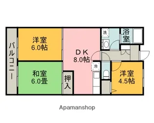 ウィスタリア藤田【1階】の間取り