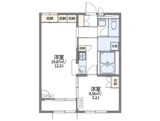 レオパレスオークガーデン【102号室】の間取り