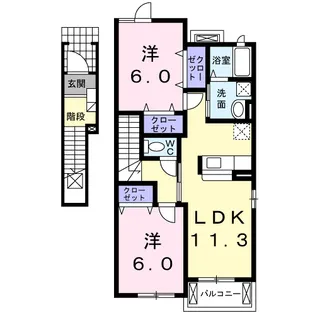 フィオーレⅡ【2階】の間取り