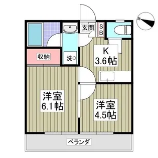 キャロットハウス岸町【2階】の間取り