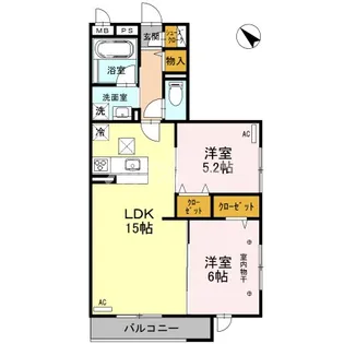 クレードルわかば【1階】の間取り