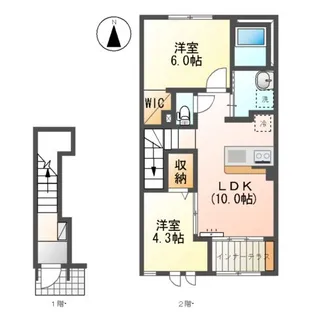 サンライズC【202号室】の間取り