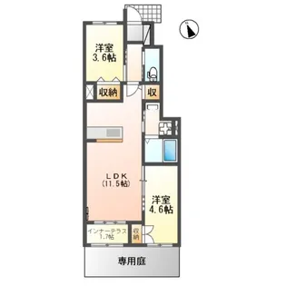 メゾン ラグレース【1階】の間取り