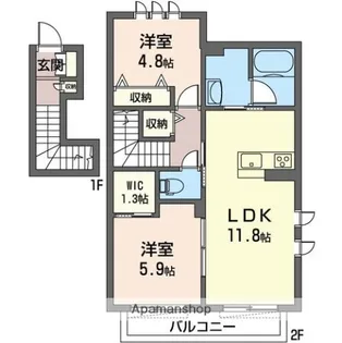 クリザンテムⅡ【2階】の間取り