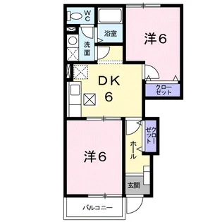 2DKの間取り画像