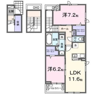 クレッセント毛呂山【3階】の間取り