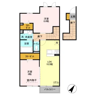 ラ・グラシューズ A【2階】の間取り