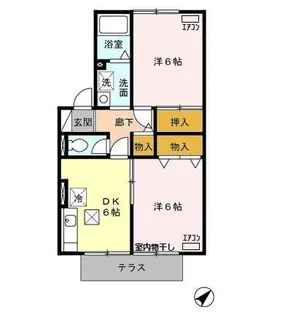 サンクス浅羽野【1階】の間取り