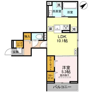 ビーネ北坂戸【1階】の間取り