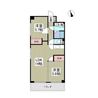 ヴィラ中川【2階】の間取り
