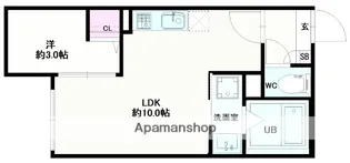 JACK HIGASHIMATSUYAMAMOTOJUKU Ⅰ【1階】の間取り