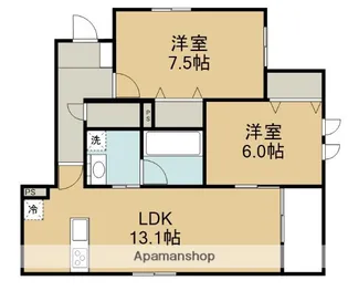 HEBEL MAISON 若葉【101号室】の間取り