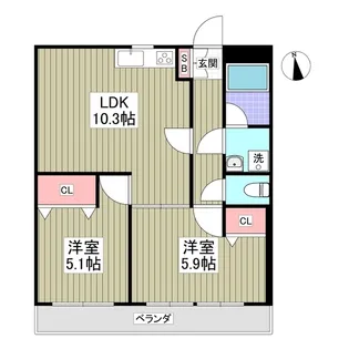 第五山中マンション【3階】の間取り