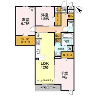 クレードルわかば【3階】の間取り