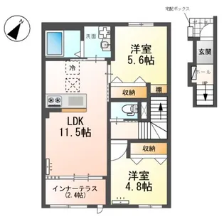 瀬音のいおり(日高市武蔵高萩アパート工事)【2階】の間取り