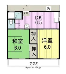 ヴィラ霞【1階】の間取り