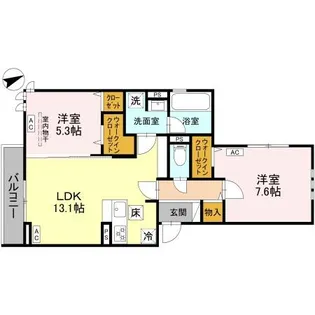 クレードルグラン【1階】の間取り