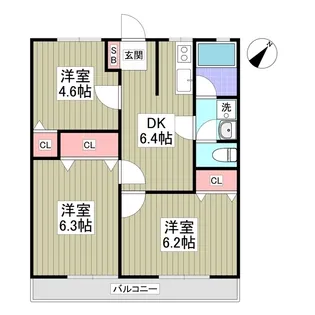 西門前パナハイツ【2階】の間取り