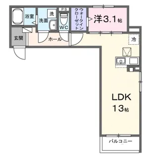 ヒカルサ川越霞ヶ関【1階】の間取り