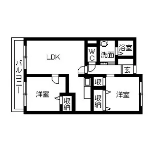 富士シャルマン【3階】の間取り