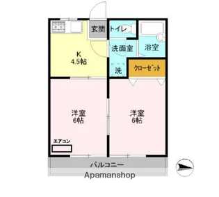 カーサナガカワ【2階】の間取り