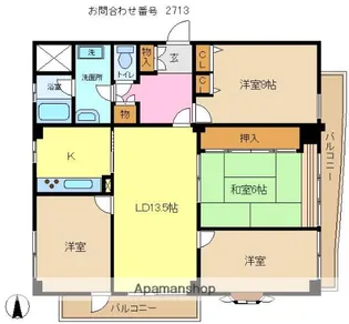 日新けやき台マンション【3階】の間取り