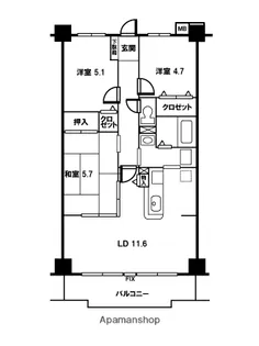 パルクメゾン【4階】の間取り